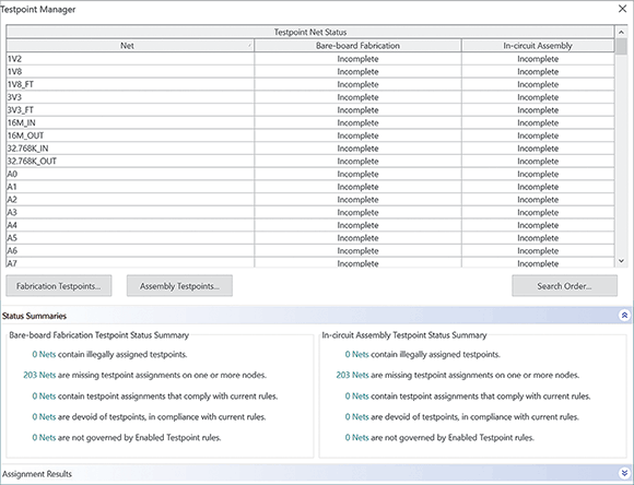 Figure 4. Automated test point manager.